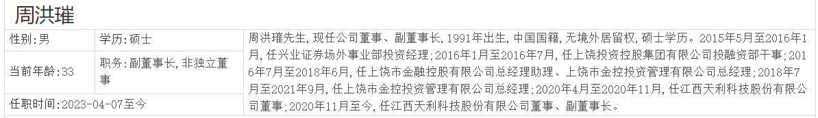 天利科技前三季度亏损，90后副董事长周洪璀上任已四年、薪酬53万元